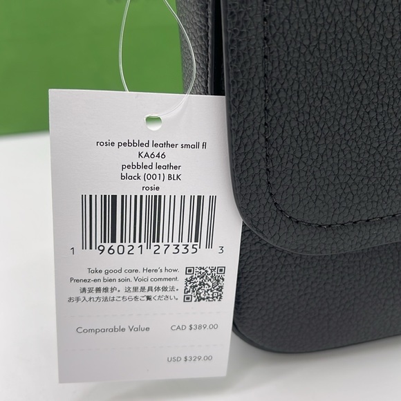 KATE SPADE Rosie Pebble Leather Small Flap Crossbody Black NWT - Picture 5 of 16